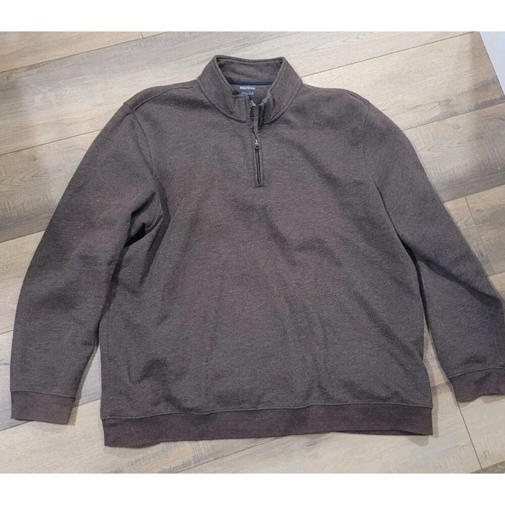 Croft & Barrow Men's Extra Soft 1/4 Zip Sweatshirt Brown Size XXL Collared Pull